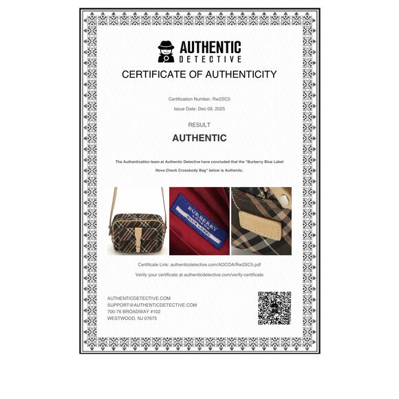 Authenticated Burberry Blue Label Nova Check Nylon Canvas & Leather Purse - Picture 2 of 9